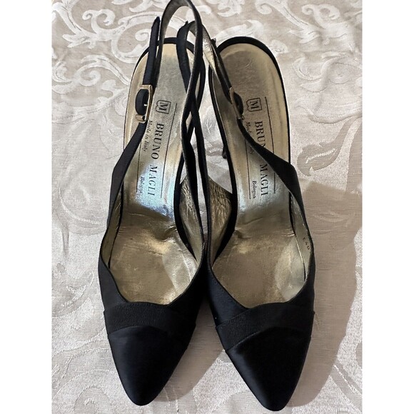 Bruno Magli Womens Pointed Toe Cone Heel Sling Backs Black Size 6.5 - Picture 3 of 8